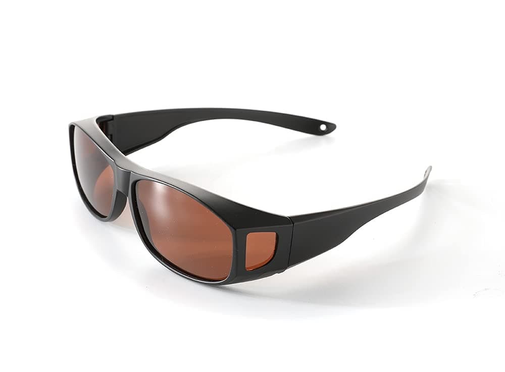 SomniLight Therapy Polarized FL-41 Light Sensitive Glasses Fluorescence Photophobia Migraine (Fit-Over Style Outdoor) Black Medium Black, M, Black