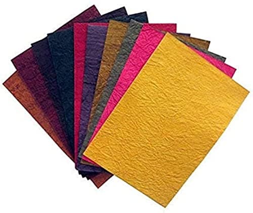 Kavya Craft Present Handmade A4 Size Thick Mulberry Paper Sheet Leather Type Textures (50)