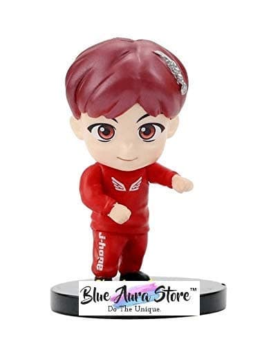 Blue Aura J-Hope BTS BT21 Mang Bangtan Boys Height -7.2 CM Action Figure (Red Wings Dancing Stand)