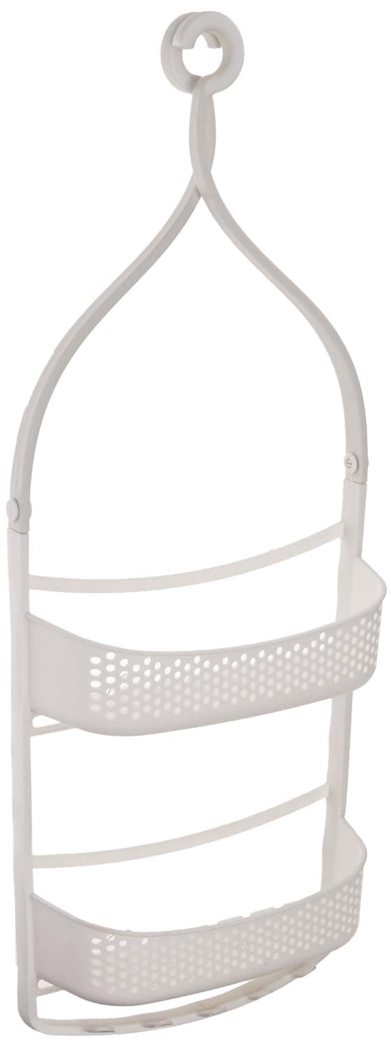 amazon basics Plastic Shower Caddy With Adjustable Arms - White