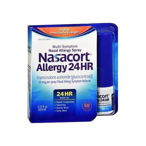 NasacortAllergy 24 Hr Multi-Symptom Nasal Allergy Spray - 60 Sprays, Pack of 2