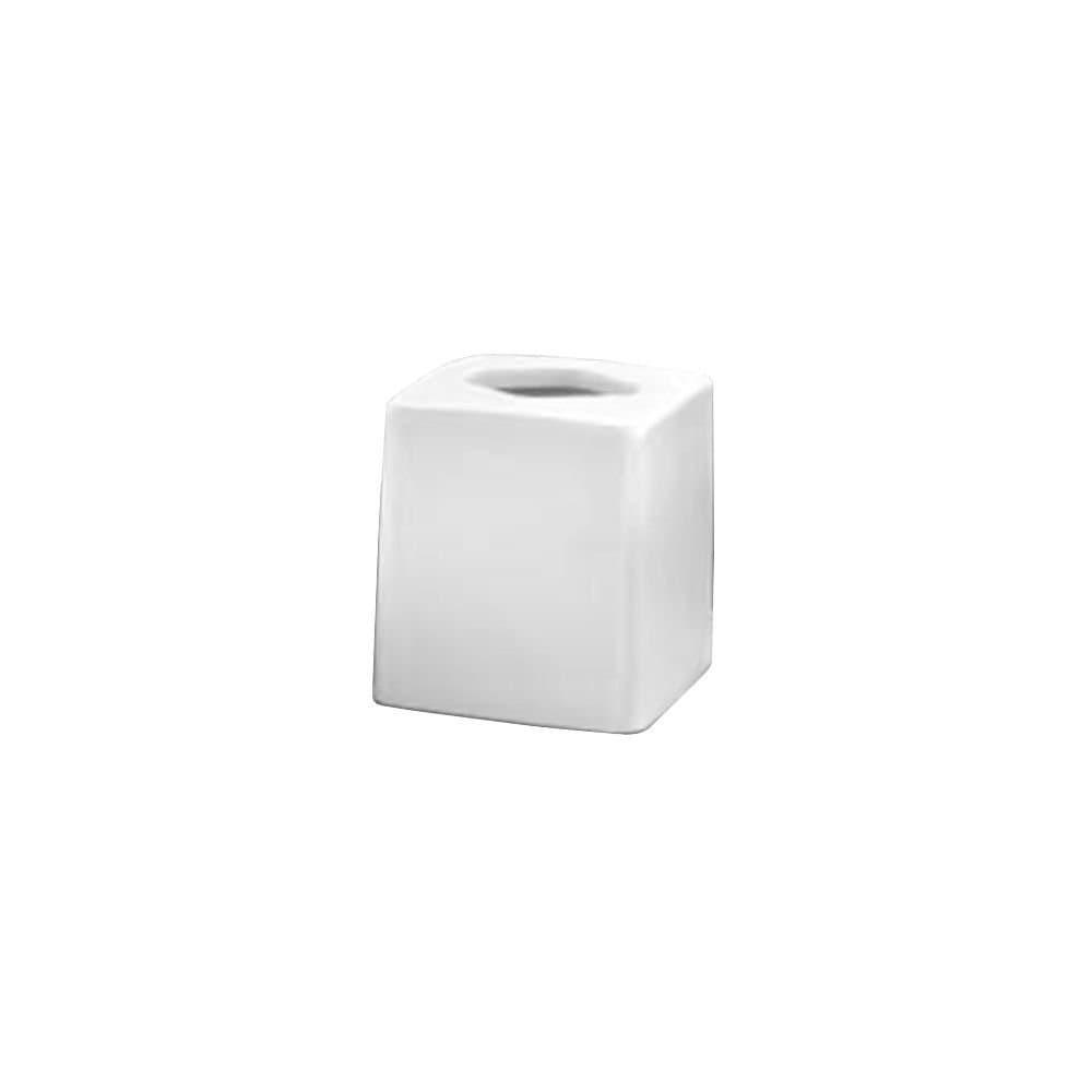 Boutique Tissue Box Holder, White, 5 -3/8"