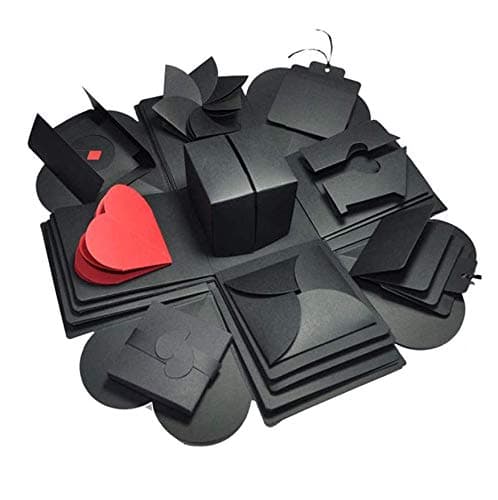 Explosion Box, FOXNSK Explosion Gift Box DIY Photo Album Handmade Scrapbooking Folding Photo Album, Party Surprise Creative Gift for Valentines Day, Birthday, Anniversary, Wedding