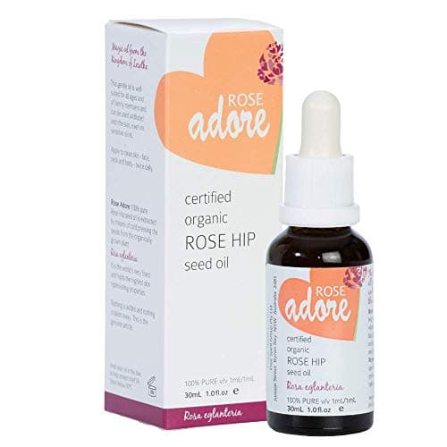 Rose Adore Rose Hip Seed Oil Organic and Wild Harvested in Africa and European Certified Organic - Stretch Mark Remover and Cellulitis Treatment- Scar Fader - Post Pregnancy Stretch Mark Remover