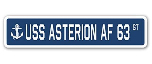 USS Asterion AF 63 Street Sign us Navy Ship Veteran Sailor Gift
