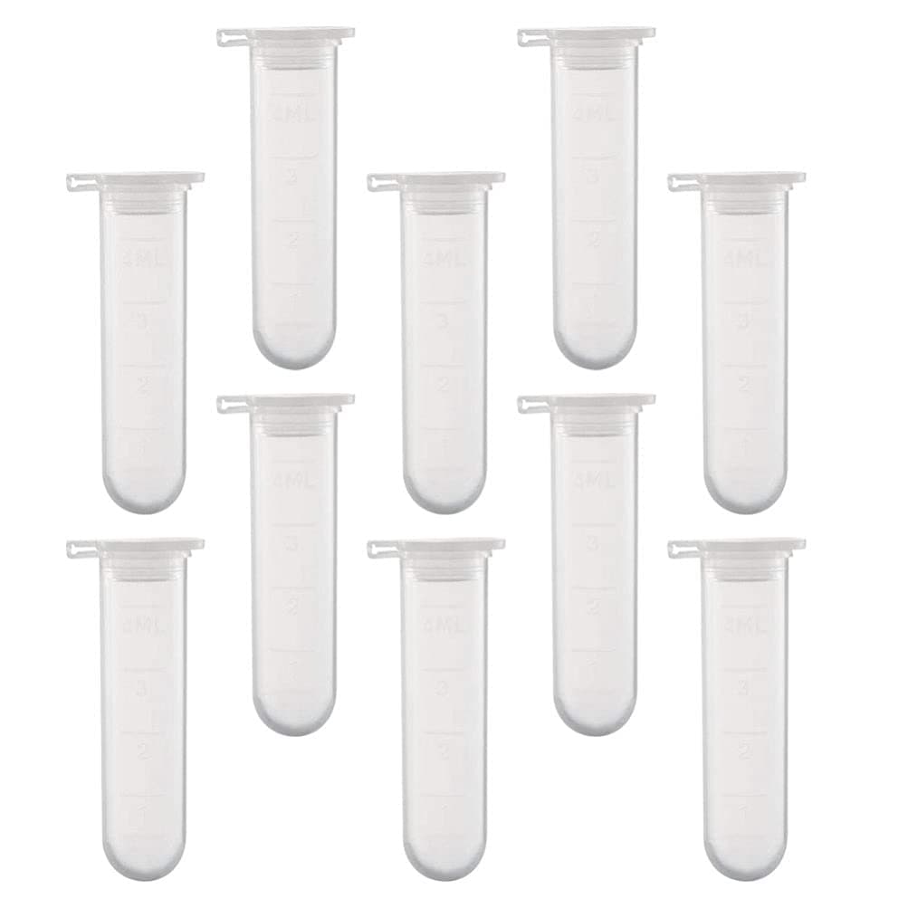 Balacoo 50pcs 5ml Centrifuge Tubes with Scale Snap Lid PP Plastic Conical Tubes Sample Tubes for Scientific Experiment Laboratory White
