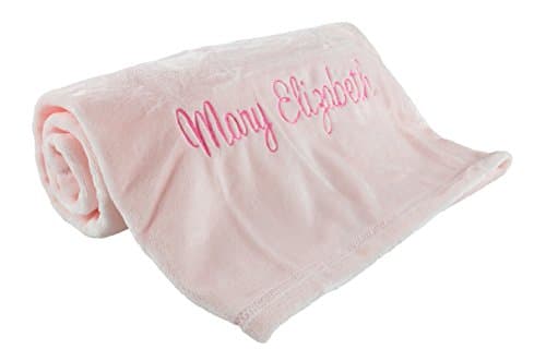 berry bebe Large Personalized Baby Blanket with Name, Pink, Size 30" x 40" Perfect Newborn Baby Gift for Baby Girls