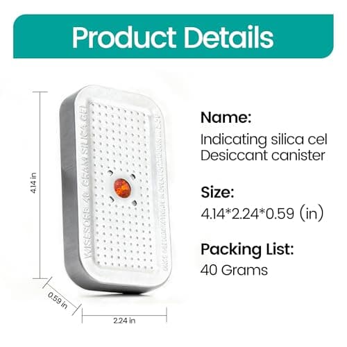 Wisesorb 40 Gram Silica Gel Canister, 20 Packs Silica Gel Desiccant Canister (Orange to Green), Reusable Desiccant Dehumidifier