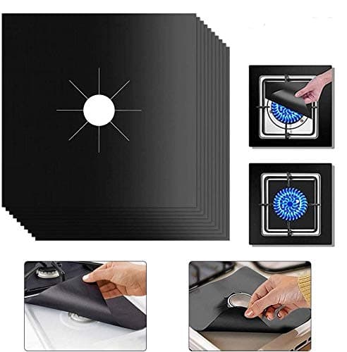 Cupidkiss 10 Pack Stove Burner Covers, Nonstick Gas Stove Burner Liners Gas Range Protectors, Stovetop Covers for Gas Burners Double Thickness Easy Clean for Kitchen (Black)