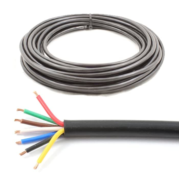 7 Core Cable 12v 24v Thin Wall Wire *14 AMP Rated* Trailer/Caravan LED Lights (5M)