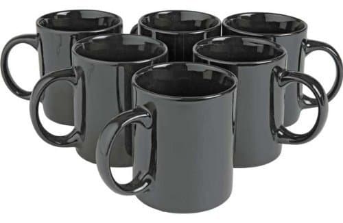 Argos Value Range 6 Piece Mug Set - Black.