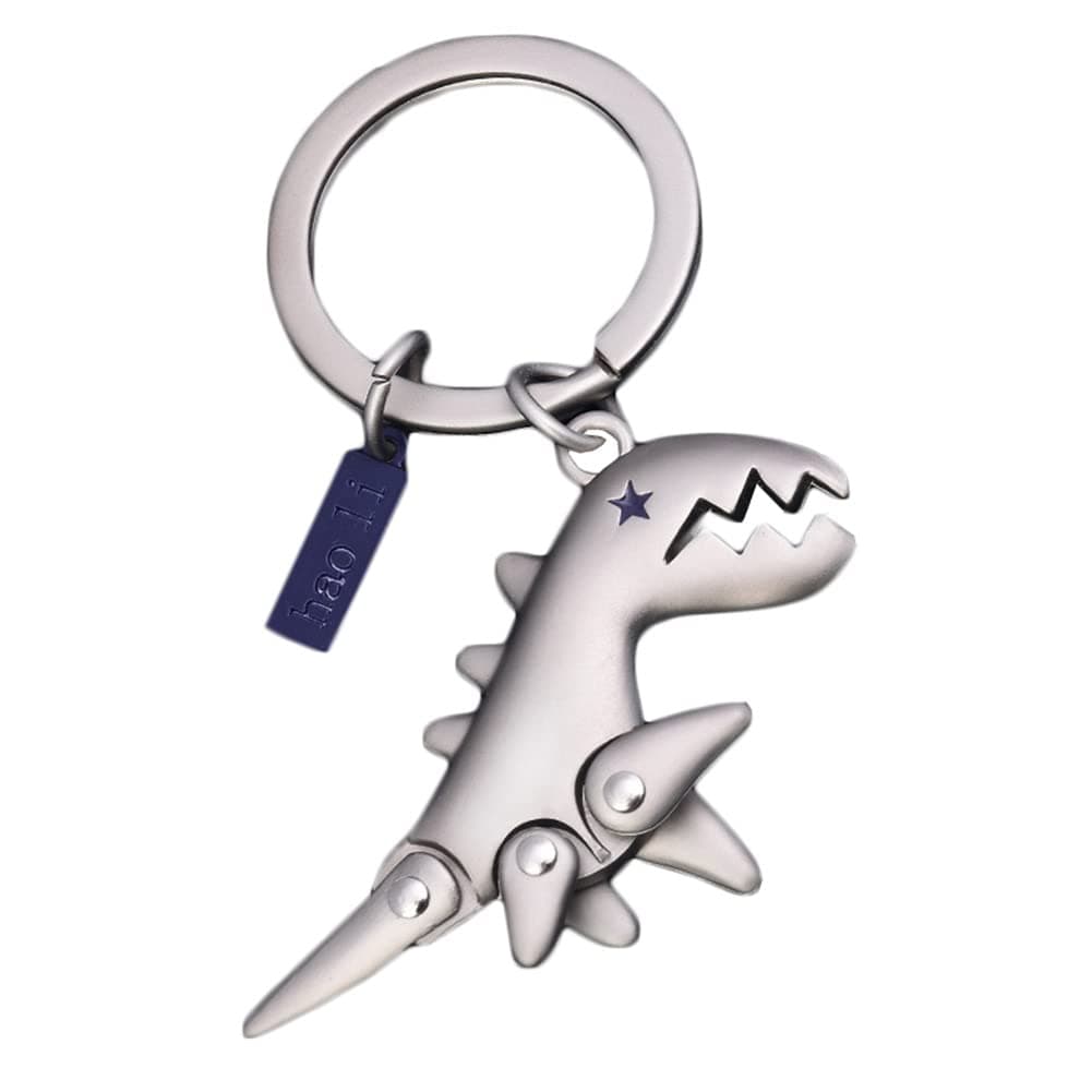 chichengnianCute Dinosaur Metal Keychain for Men Women Dinosaur Keychain for Car Keys Punk Hip Hop Paired Pendant Couple Keychains Best Friend Keyring Jewelry Gifts