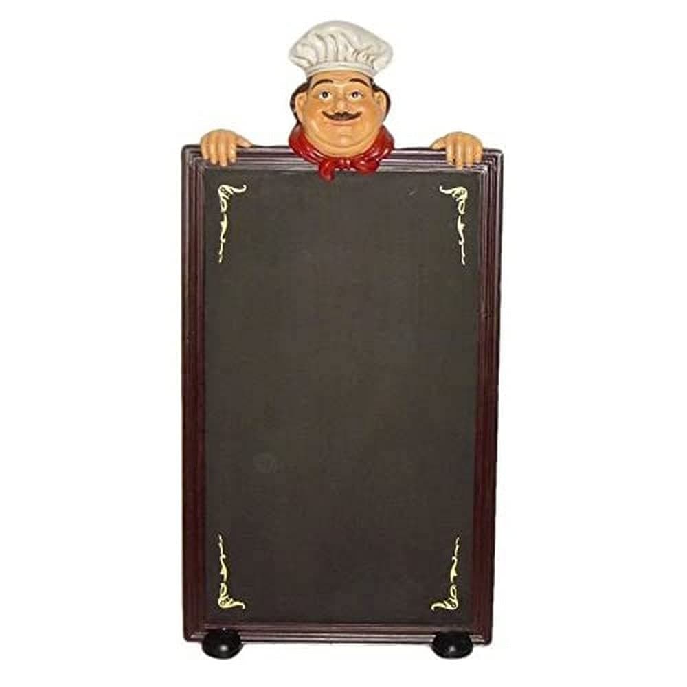 0209610000 Chalk Board with Foot Face, Resin, Wood, White, 100x35x50 cm