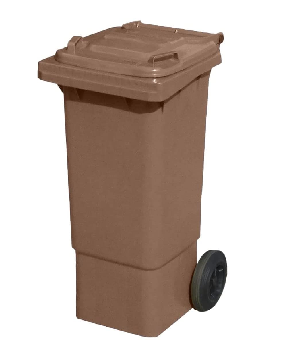 Brown 80 ltr Wheelie Bin - Small Size Household Wheelie Bin - Tough & Durable - For All Your Outdoor Rubbish & Recycling - EN840 Certified & Tested