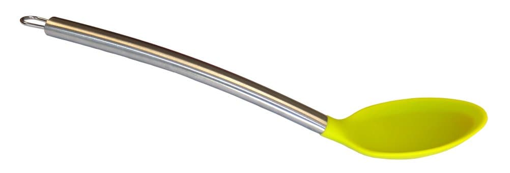 Kitchen Utensils Large Silicone Serving Mixing SPOON with Heat Resistant Silicone Spoon and Stainless Steel Handle. GREEN