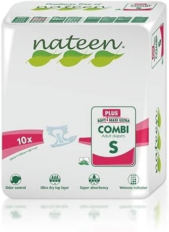 Nateen - Adult Nappy - 20 Small Day Plus Nappies - Disposable Underwear for Men & Women - Discreet Incontinence Nappy - 1800ml Absorbency