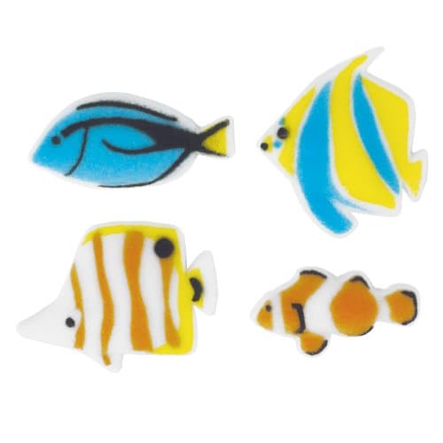 Item#38047 - Reef Fish Molded Sugar Cake/Cupcake Decorations - 12 ct