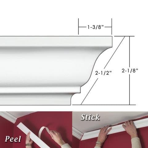 ECM212 2.5 in. Easy Crown Molding - 12 ft. 6 in. x 12 ft. 6 in.