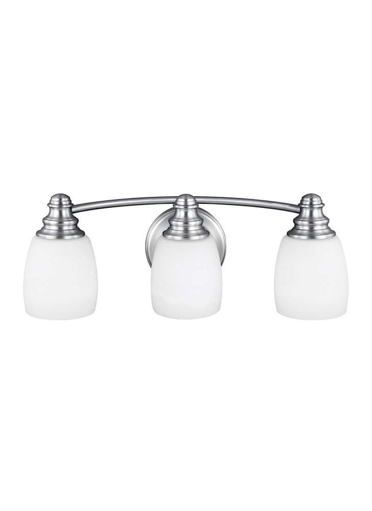 Feiss VS7403-CH Bentley Glass Wall Vanity Bath Lighting, Chrome, 3-Light (18"W x 7"H) 300watts