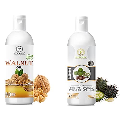 PURANEX 100% PURE & NATURAL WALNUT OIL & CASTOR OIL 100ML (COMBO PACK OF 2) 200 ML