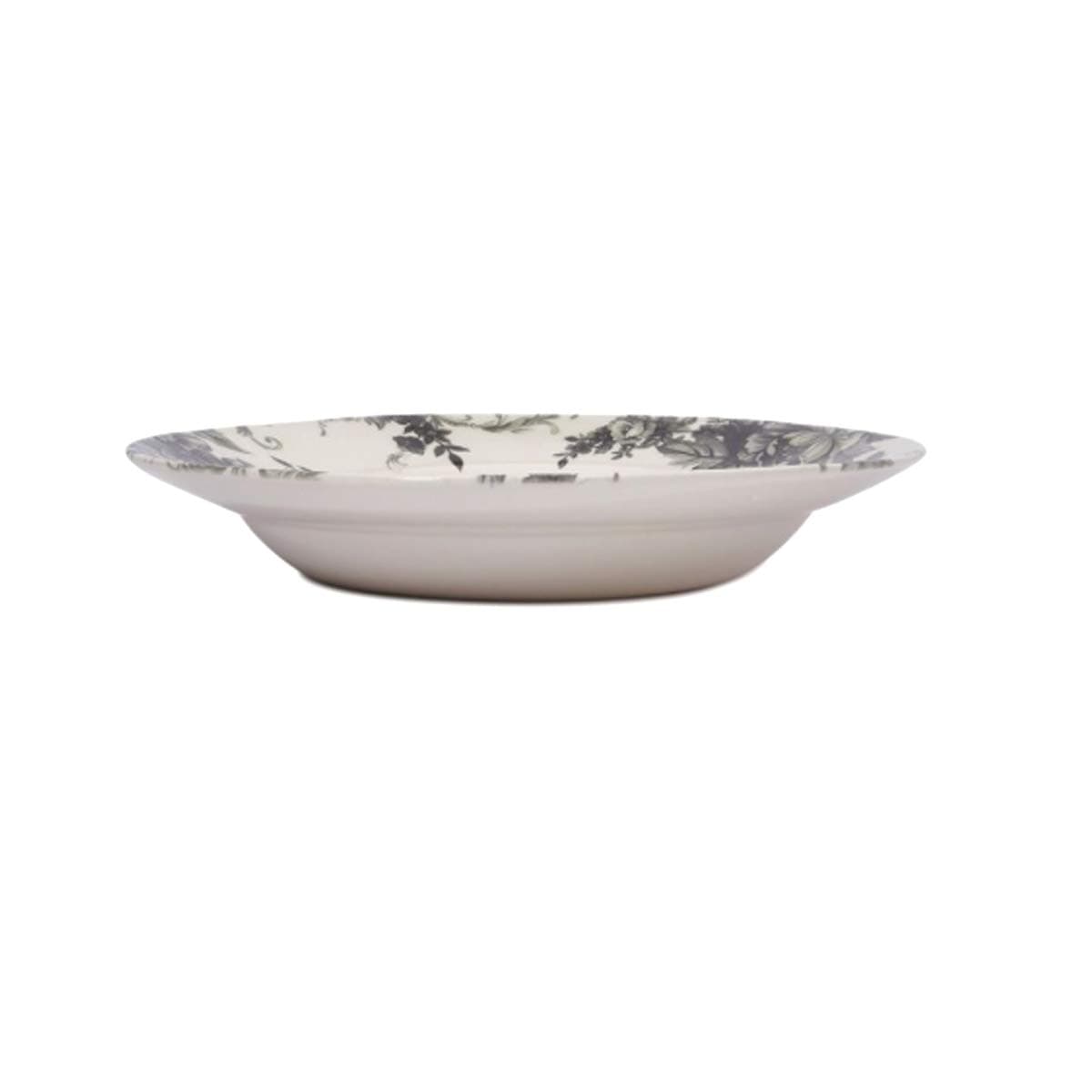 Georgeous Grey 1pc Multicolor Round Earthenware