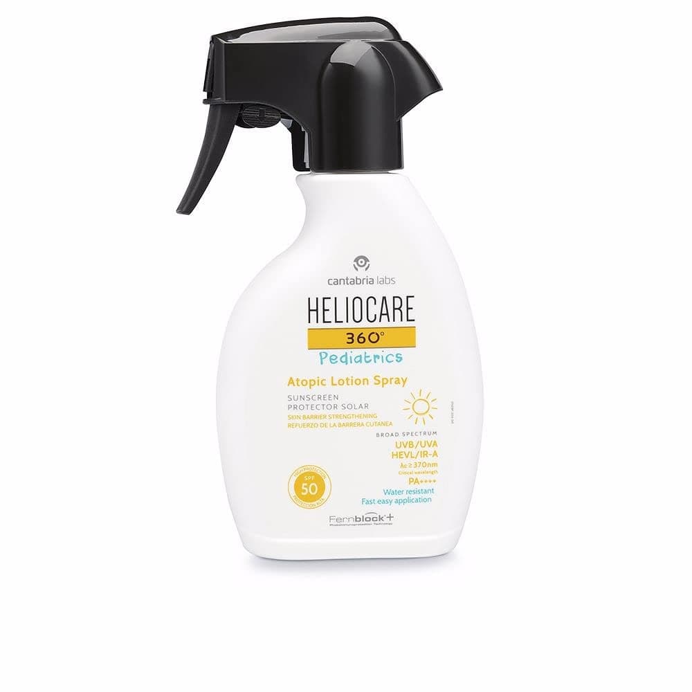 Heliocare 360° Pediatrics Atopic Lotion Body Spray - 250ml | Kids Sun Spray for Body | UVA UVB Visible Light Infrared-A Sun Protection | For Children's Sensitive Skin | Supercharged with Antioxidants
