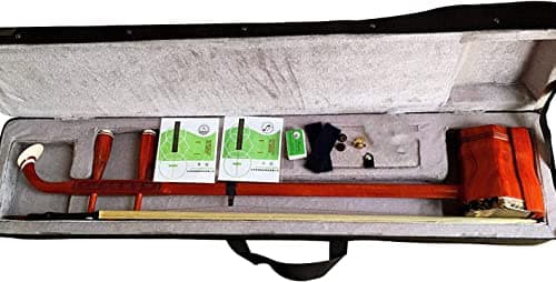 Musical Chinese Erhu 2 Stringed Chinese Rosewood Violin Fiddle Instrument Chinese 2 Stringed Instrument with Free Accessories for Beginner Entry Level (A)
