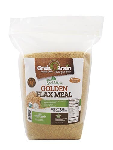 Grain Brain Golden Flax Seed Meal, (3 lb) Organic, Gluten Free, Non-GMO, Packaged in Resealable Pouch Bags to preserve Freshness