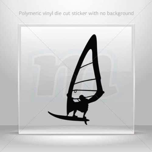 Decals Sticker Wind surfer High speed car helmet window bike Garage door 6 X 3.7 Inches Black 0602 ZK3X4