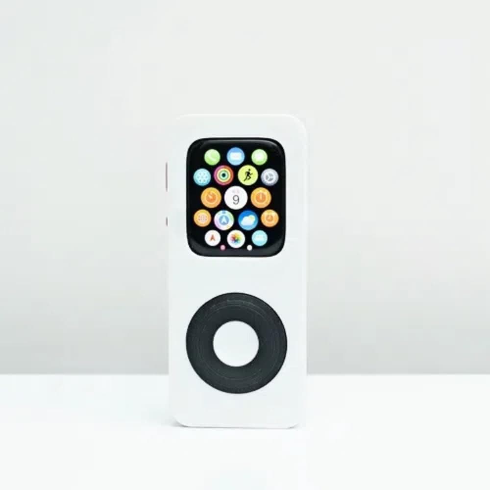 3D Printed Protective Case for Apple Watch,for Retro iPod Style Expandable Pod Compatible with iWatch Series SE/5/6/7/8/9/10,Unique 3D Print Design (White, 42mm)