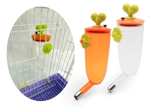 Carrot Shaped Water Dispenser for Rabbits and Other Small Animals, Clear