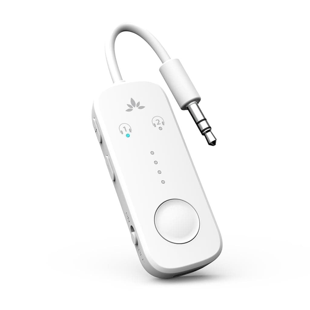Avantree Relay - Premium Bluetooth 5.3 Adapter for Airplane, Compatible with All Headphones, aptX Low Latency, Supports 2 Headphones or AirPods, Wireless Audio Transmitter for Airplane, TV, Gym,
