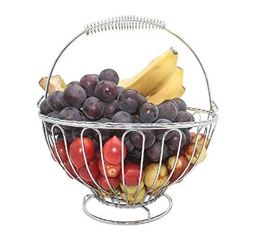 Fruit Basket Bowl Stainless Steel Fruit Tray Storage Basket Decorative Countertop Fruit Bowl Stand for Vegetables, Fruits, Candy, Chocolate, Dried Fruit Nuts for Home Party and Wedding, silver