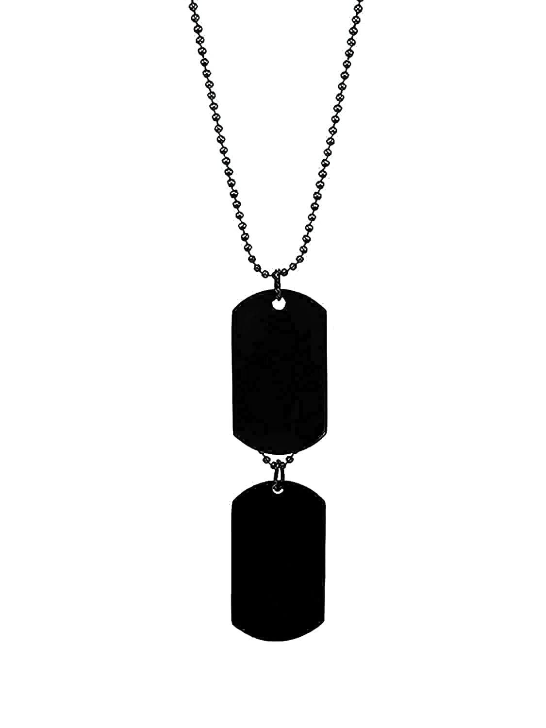 Yellow Chimes Stainless Steel Plain Black Army Dog Tag Pendant Necklace by Yellow Chimes Copper Pendant for Men (Black) (YCSSCH-TAG1SMALL-BK)