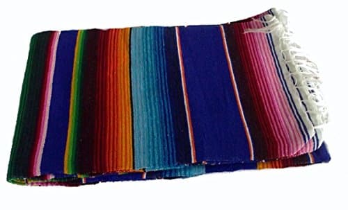#203 Blue Sarape Blanket Wholesale Price 58"x80" Reversible Mexico Party Bright