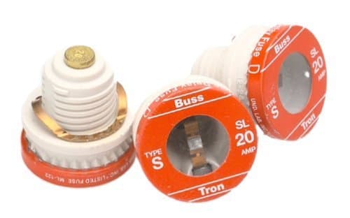 Bussmann BPSL-20 20 Amp Time Delay Loaded Link Rejection Base Plug Fuse 125V UL Listed Carded 3-Pack by Bussmann