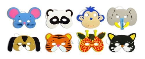24 X Childrens Foam Animal Masks Party Bag Filler Toys