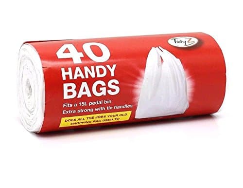 Tidyz 12 Packs of 40 Practical Bags - Fits 15L Pedal Bin - Extra Strong Tie Handle - 480 Bags Total