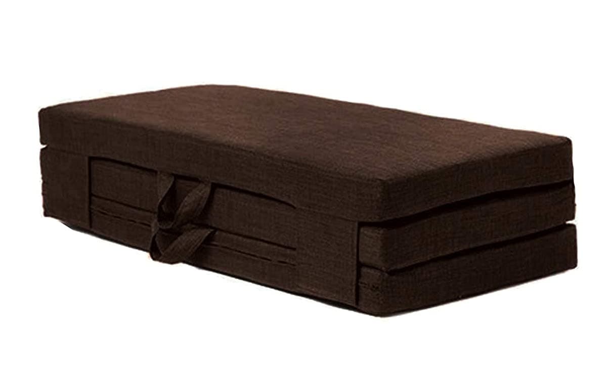 CHILLI BILLI EPE Medium Soft Foam 4 Inch Dual Comfort Reversible Foldable Single Bed Mattress for Travel, Picnic 3x6 (Premium Brown)