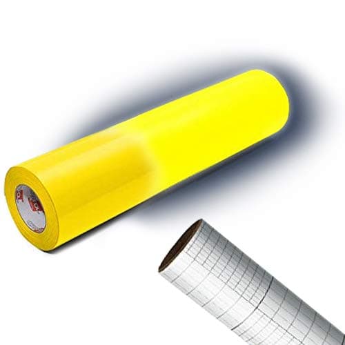 ORACAL 5400 Reflective Craft Safety Vinyl - 12" x 24" Self-Adhesive Roll for Vinyl Cutters and plotters Including 12" x 24" Roll of Transfer Paper (Yellow Gold Reflective 1 roll)