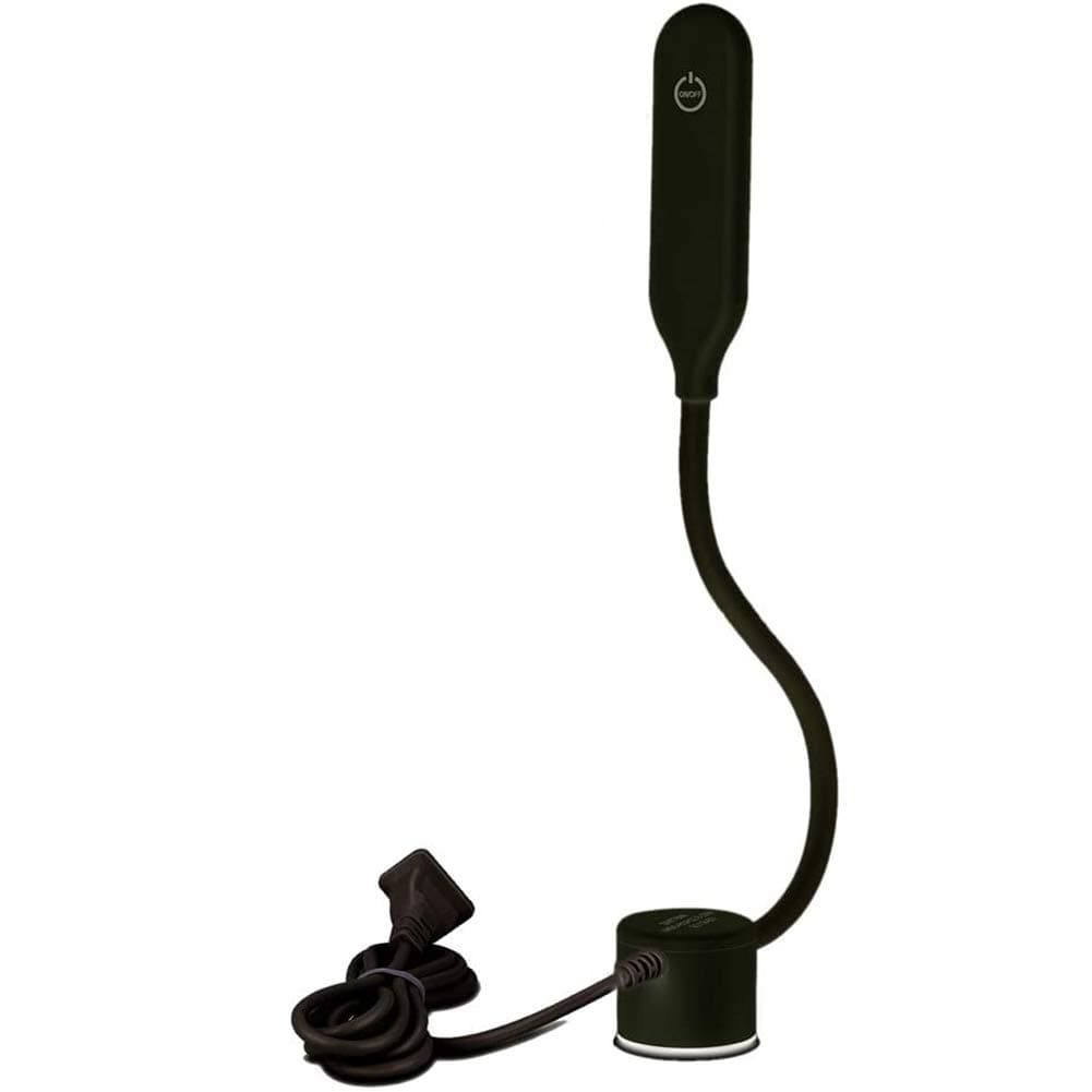 Sewing Machine Light Dimmable Touch Control Memory Function LED Lighting (30LEDs) 6 Watt for Workbench Lathe Drill Press Daylight White Silicone Gooseneck Lamp with Magnetic Base Black