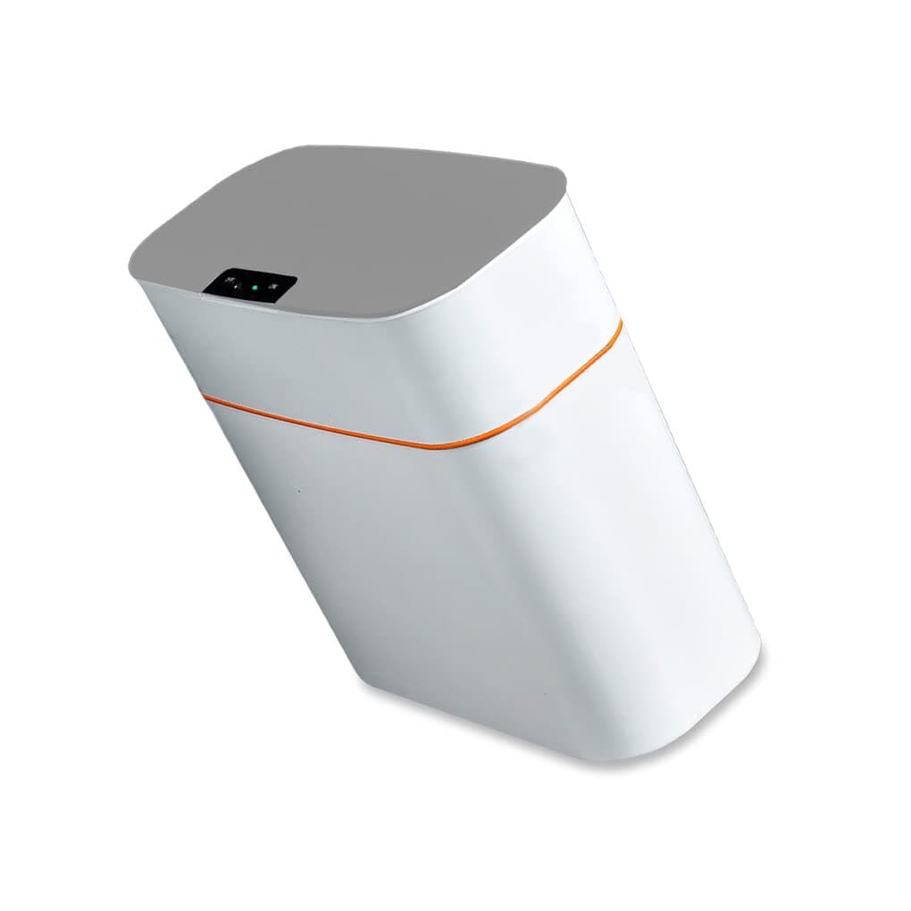 teng hong hui Smart Trash Can IPX5 Waterproof Induction Garbage Bin Electronic Waste, Gray White