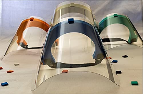 Secure Shields SECURE S10 - Pack of 4 ISO, CE Certified Face shields, Unisex Anti-Fog Full Face Protector, Reusable Transparent clear vision 400 Micron PET with Adjustable Strap, Anti-Splash Protective Facial Cover