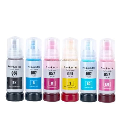 057 Combo Ink Bottle Compatible with Epson for L8050, L18050 Printer (Black/Cyan/Magenta/Yellow/Light Cyan/Light Magenta)