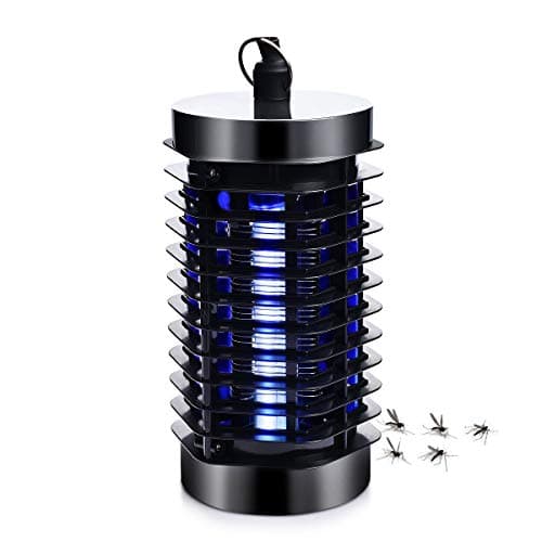 Bug Zapper Electric Indoor Mosquito Zapper UV Light Bulb Zapper Mosquito Fly Insect Trap Killer Lamp No Chemical Composition Safe Low Power with Hook for Patio, Garden, Courtyard, Home, Bedroom