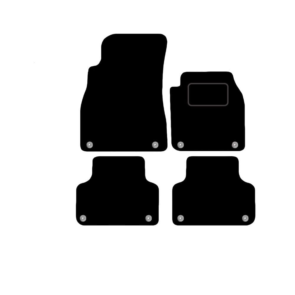 Lusso Floor Carpet Mats for Car | Tailored/Compatible to Fit Audi Q7 2016 onwards | with DELUXE Carpet | Front & Rear with Heel Pad | 4-Piece Set 8 Clips (Black edging)