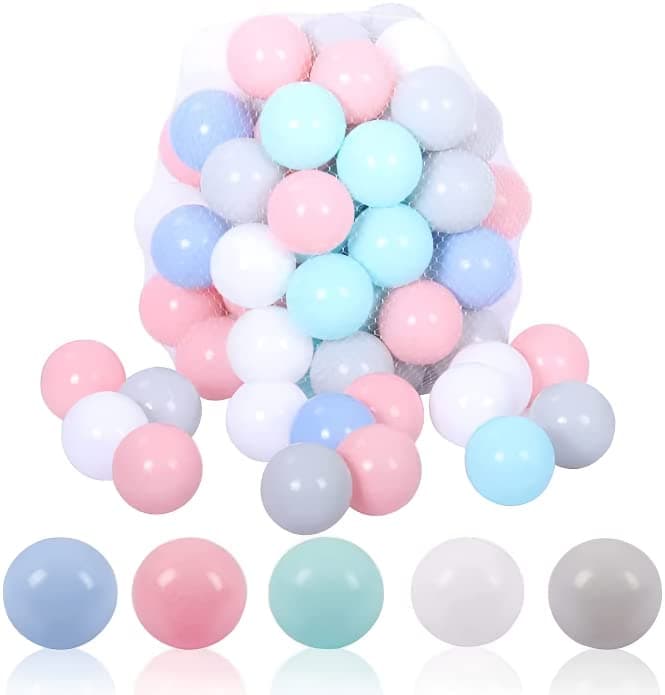 pumpkins 50 Pcs Kids Colourful Ecofriendly Soft Ocean Plastic Balls Swim Pit Toys and Tent Ball for Outdoor and Indoor Games, Playpens, and Sports