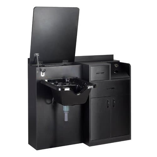 Black Salon Styling Cabinet Shampoo Station