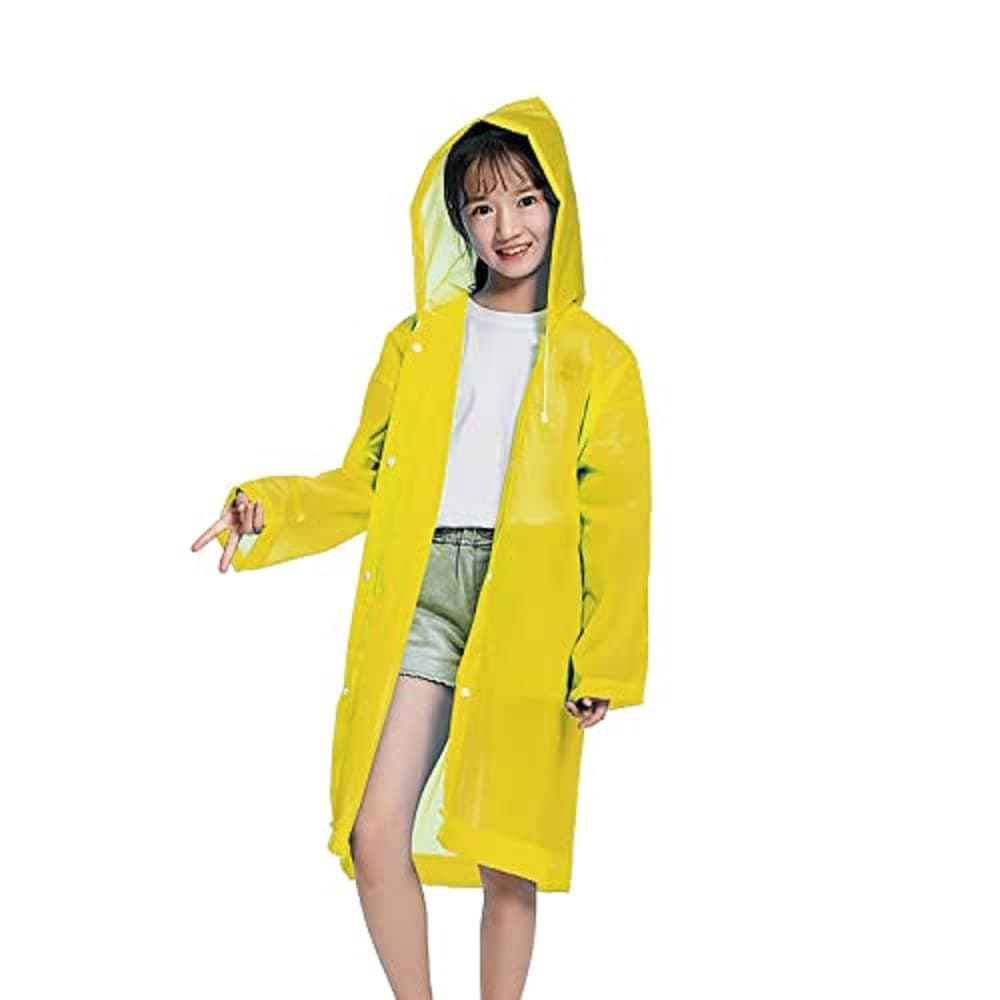 R&D Kids Boys & Girls Portable PVC Lightweight Waterproof Emergency Raincoat with Hoods and Sleeves Perfect for Outdoor Activities for Boy's & Girl's