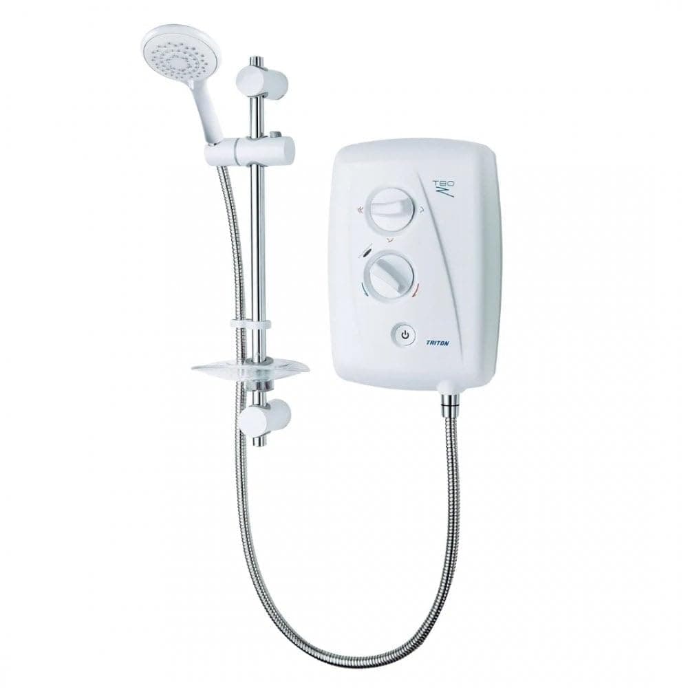 9.5kW Triton T80z Fast Fit Electric Shower White Modern Bathroom